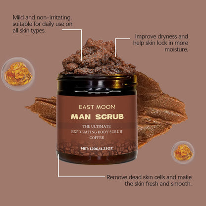 East Moon Coffee Scrub – Men’s Deep Cleansing & Hydrating Exfoliator