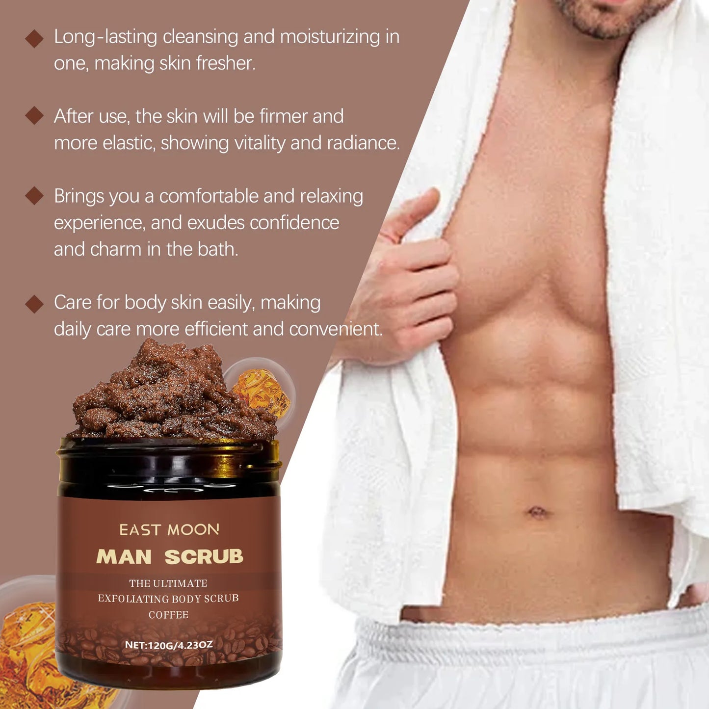 East Moon Coffee Scrub – Men’s Deep Cleansing & Hydrating Exfoliator