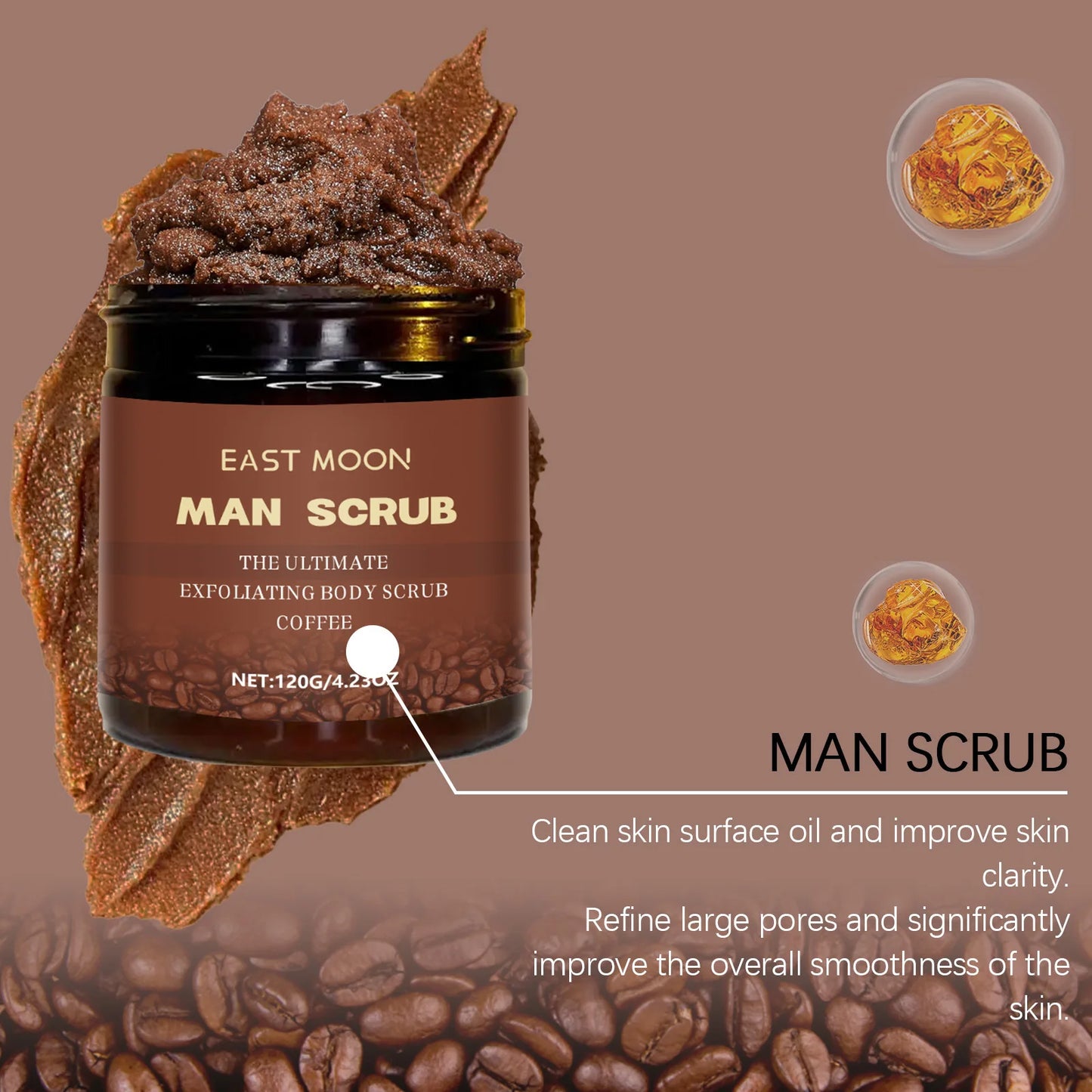 East Moon Coffee Scrub – Men’s Deep Cleansing & Hydrating Exfoliator
